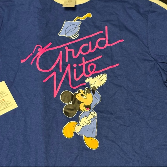 ✔️ Disney Blue Grad Nite Mickey Mouse Tee and Mickey Ears Cap with Tassel - Picture 3 of 7